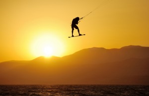 Sky-surfing on lake Kinneret